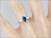 Refined Platinum, Sapphire and Diamond Engagement Ring