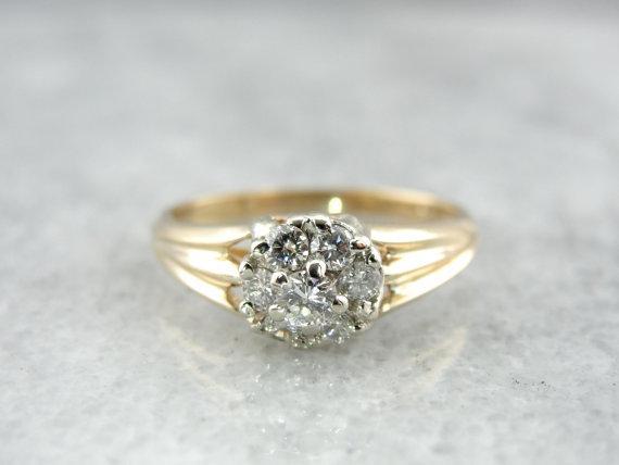 Antique 18K filigree bombe .10 carat diamond engagement ring ✶ SALE ✶ –  Jean Jean Vintage