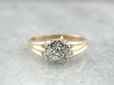 Vintage Modest Size Diamond Cocktail Ring