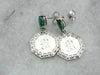 Elegant Emeralds and M Monogram Drop Earrings