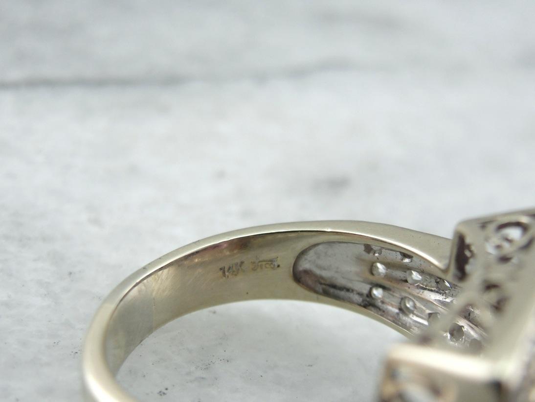 Contemporary Luxury: Weighty White Gold and Diamond Mounting with Rare Amethyst Center