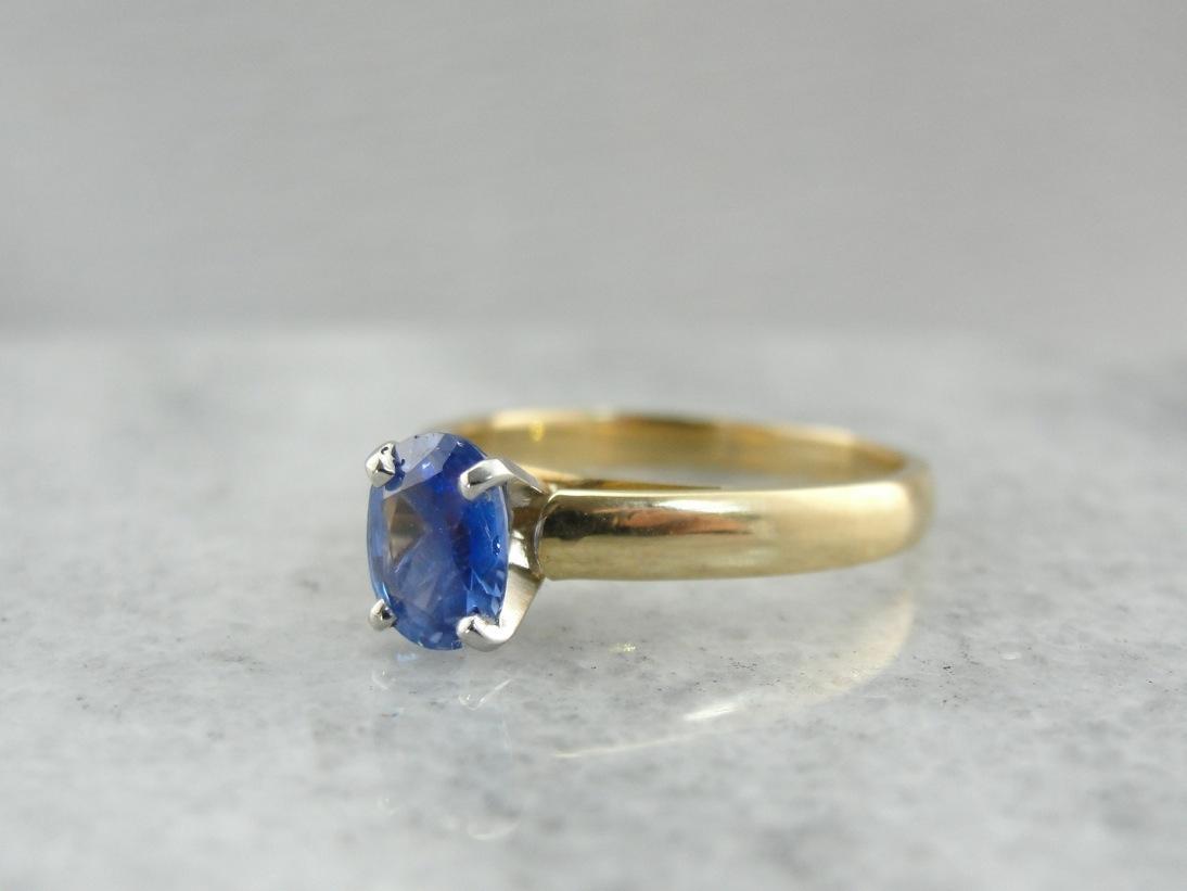 High Set Sapphire Solitaire