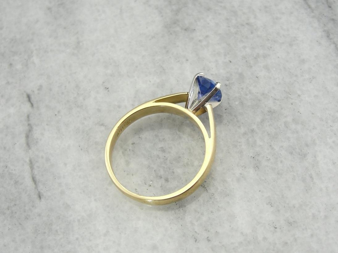 High Set Sapphire Solitaire