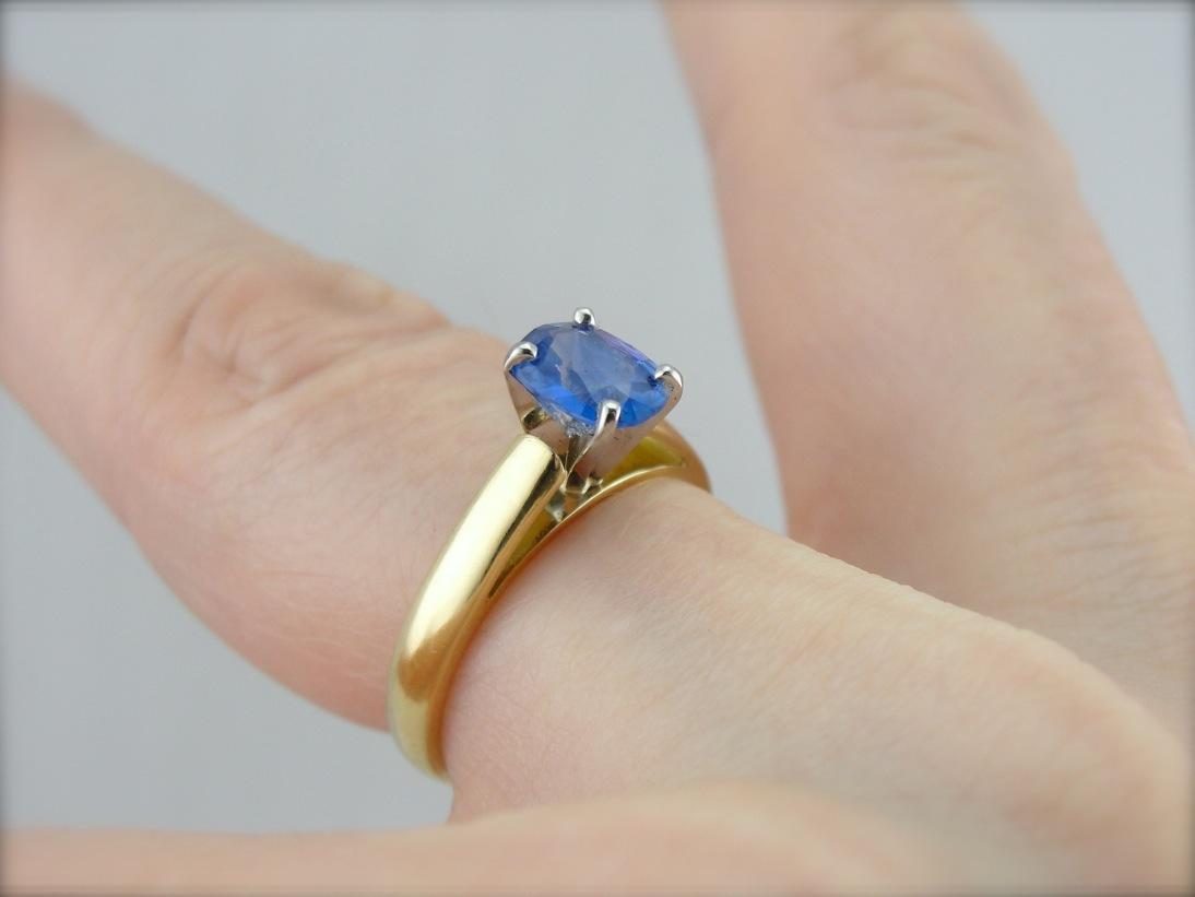 High Set Sapphire Solitaire