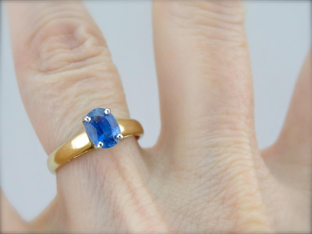 High Set Sapphire Solitaire