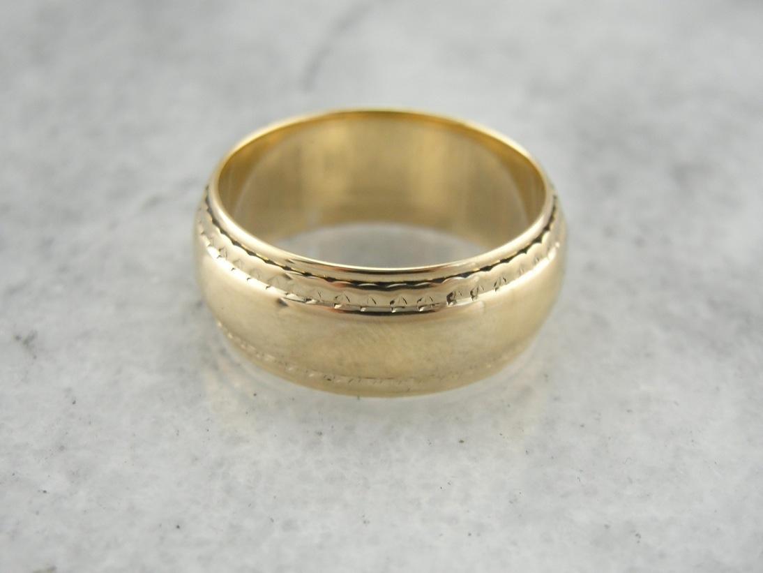 Decorative Edge: Wide Wedding Band, Vintage