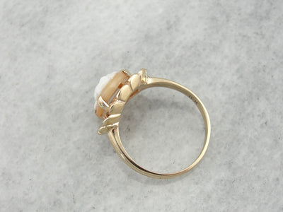 Mid Century Cameo Cocktail Ring