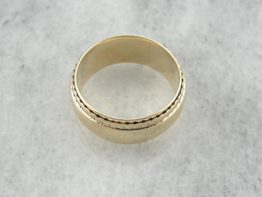 Decorative Edge: Wide Wedding Band, Vintage