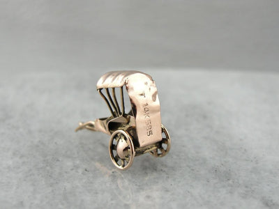 Rickshaw Rose: Gold Buggy Charm or Pendant