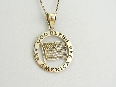 God Bless America, American Flag Medallion