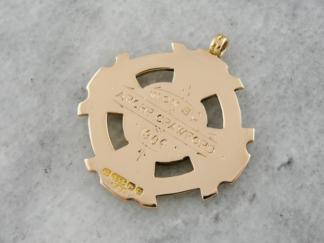 Victorian Large Etched Maltese Style Cross