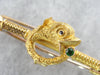 Etruscan Revival Dolphin Brooch with Demantoid Garnet Accent