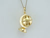 Spinning Globe Pendant or Large Charm in Yellow Gold