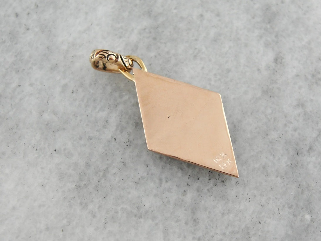 Black Enamel Fraternal or Sorority Antique Pendant