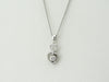 Double Diamond Heart Pendant in Bright White Gold, Modern and Contemporary