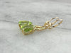 Perfect Green Drops: Peridot Drop Earrings with Leaf Motif Accent