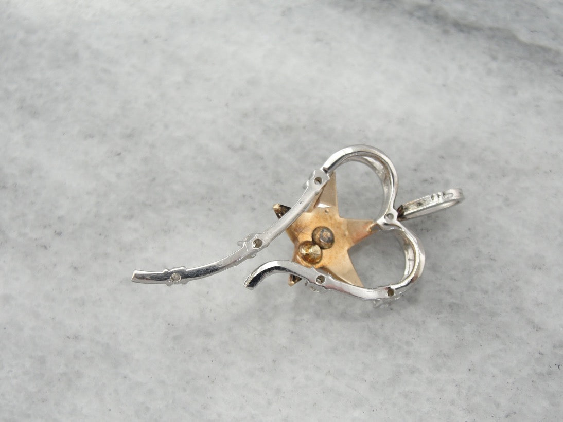 Star Bright Sweetheart, Unique Seed Pearl and Diamond Pendant