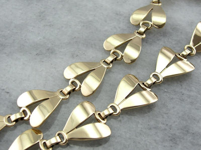 Danish Modern Mastery: Stunning Polished Yellow Gold Necklace