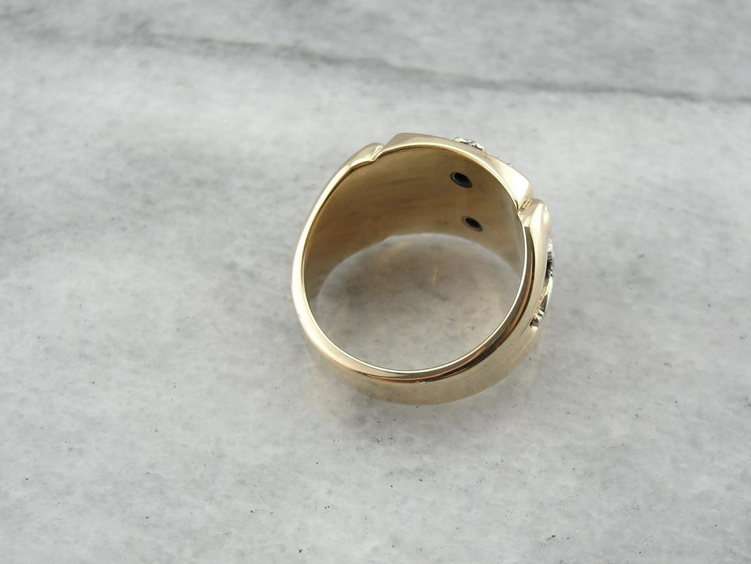 Symbolic Enameled Masonic Statement Ring