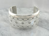 Native American Simplicity: Minimalist Pattern Sterling Silver Cuff Bracelet