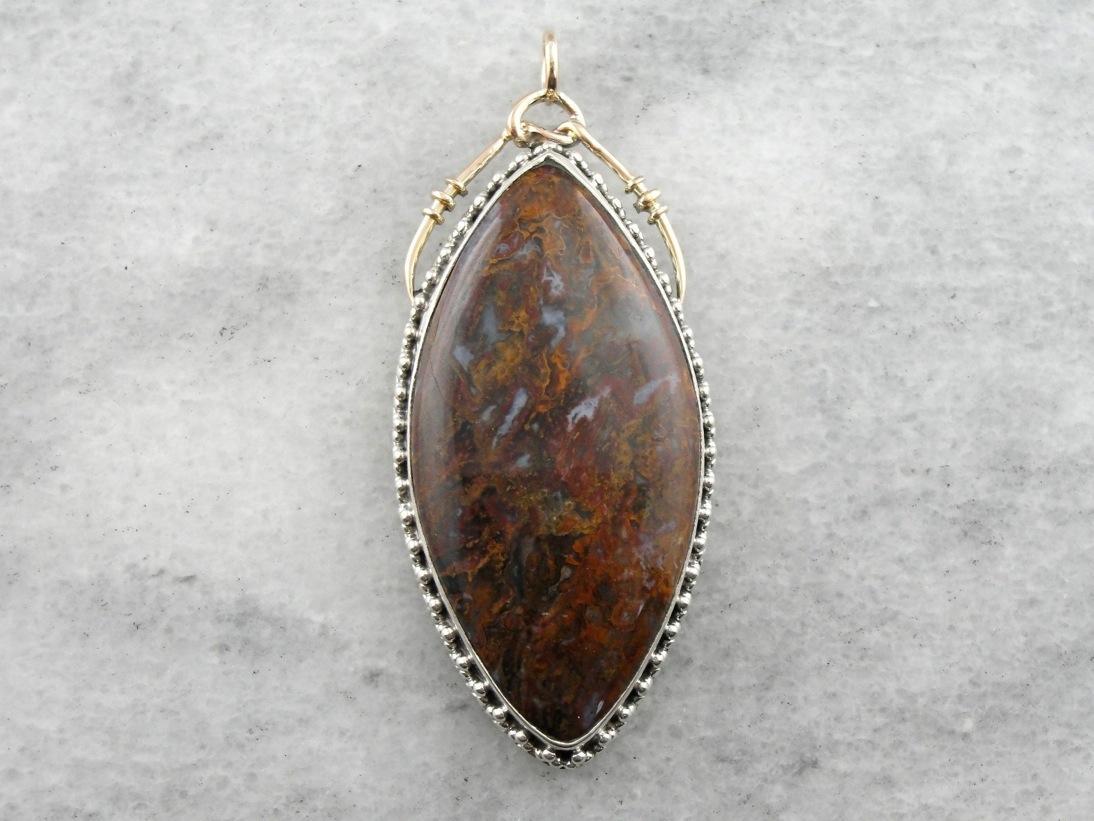 Cosmic Colors, Marquise Cut Agate Pendant