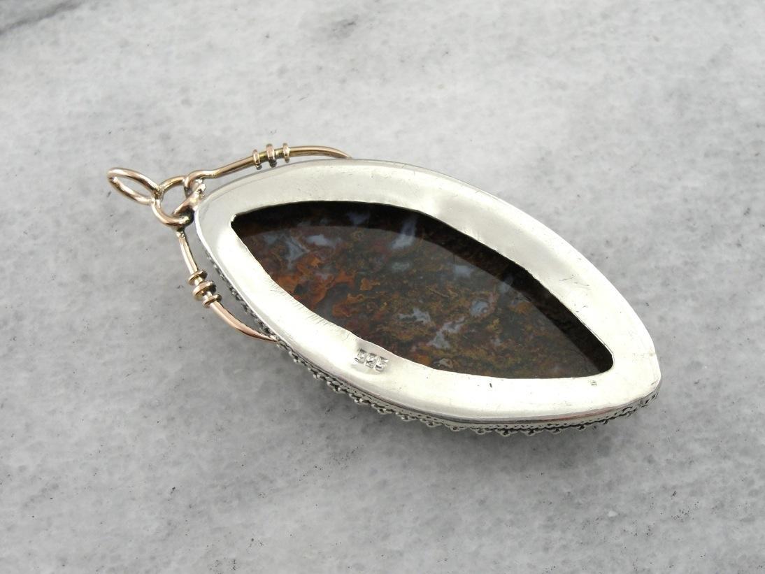 Cosmic Colors, Marquise Cut Agate Pendant