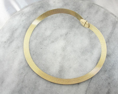 Reversible Italian Gold Collar Necklace, Vintage