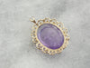 The Wise Man in the Stone: Antique Carved Amethyst Cameo Gemstone in Modern Frame