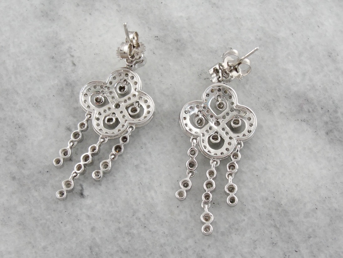 Diamond Chandelier Earrings, Bridal Earrings