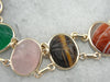 Carved Multi Stone Scarab Bracelet in Yellow Gold
