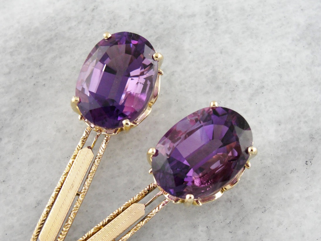 Large Amethyst Dangle Earrings