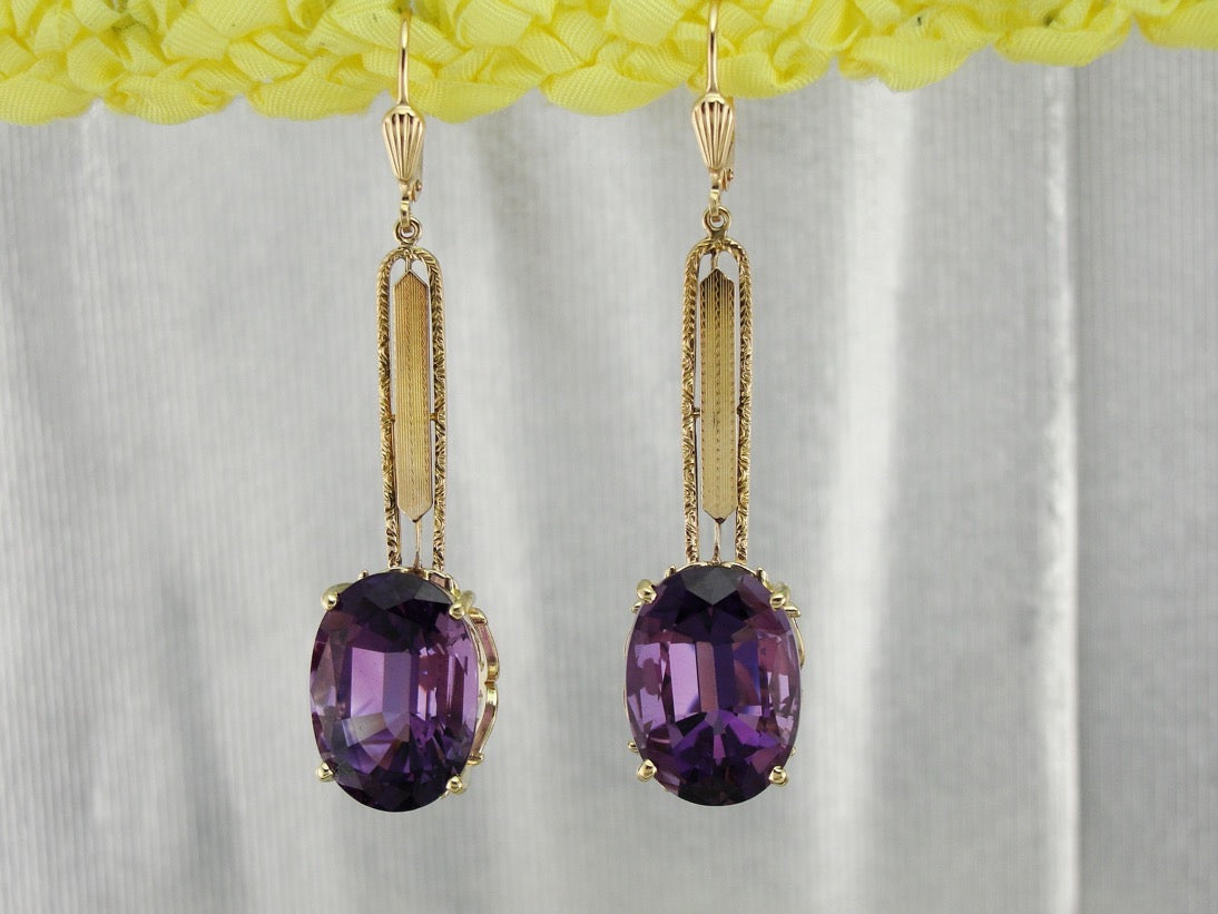 Large Amethyst Dangle Earrings