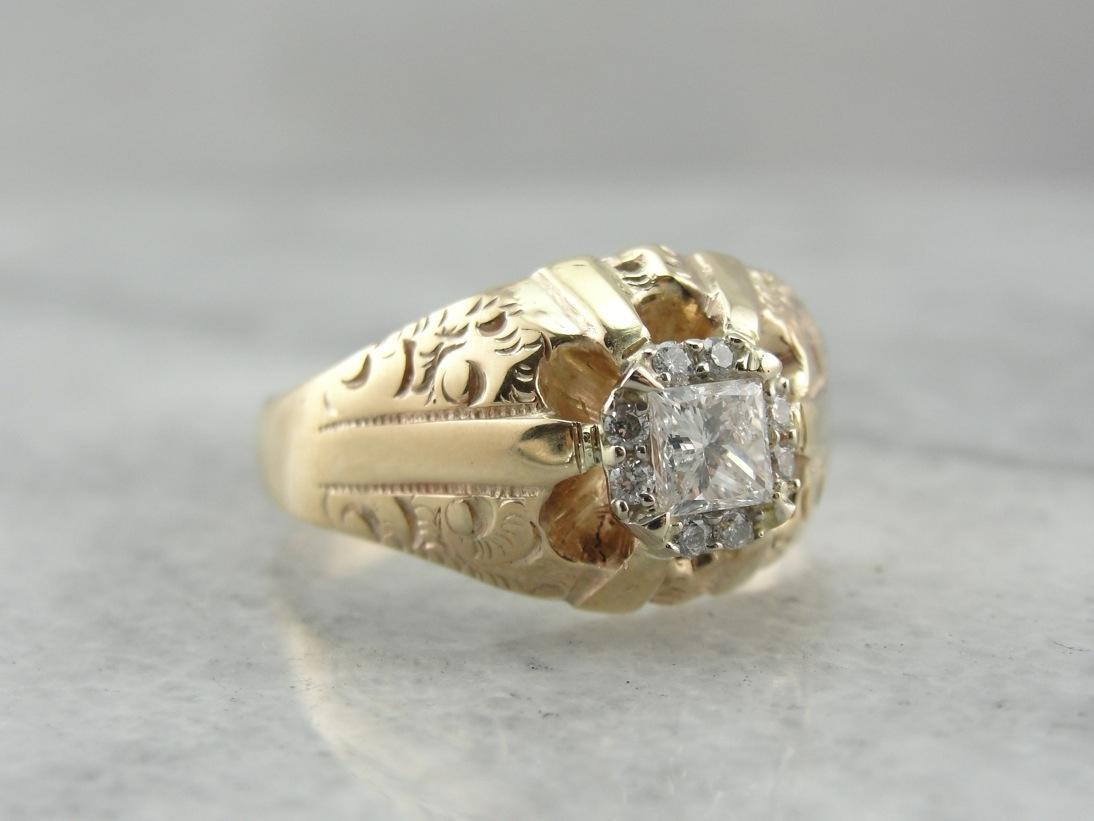 Old Magic, New Magic: Antique Victorian Diamond Engagement Ring with Modern Square Cut Diamonds