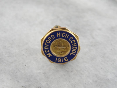 Antique 1916 Medford High School Class Pin, Medford Massachusetts