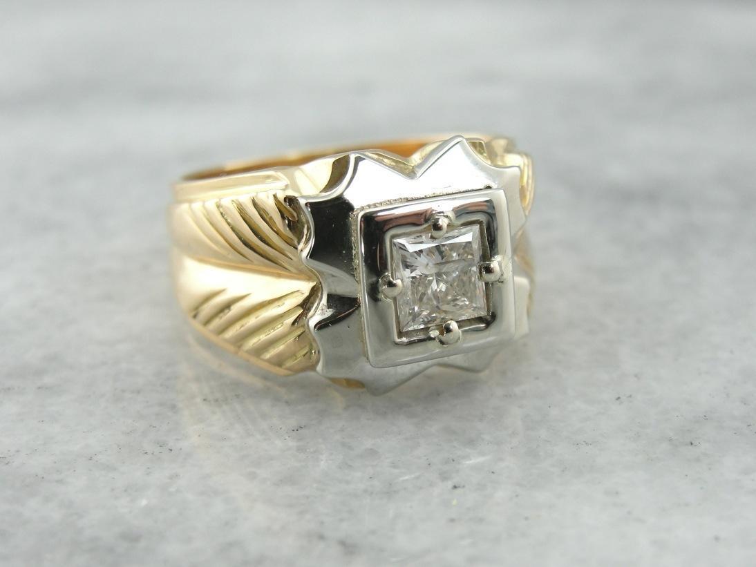 Handsome Retro Era Men's Diamond Ring