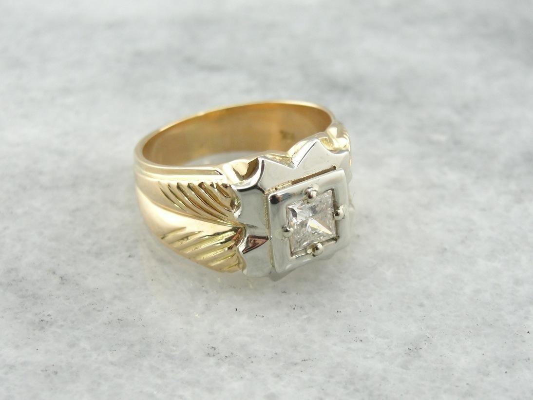 Handsome Retro Era Men's Diamond Ring