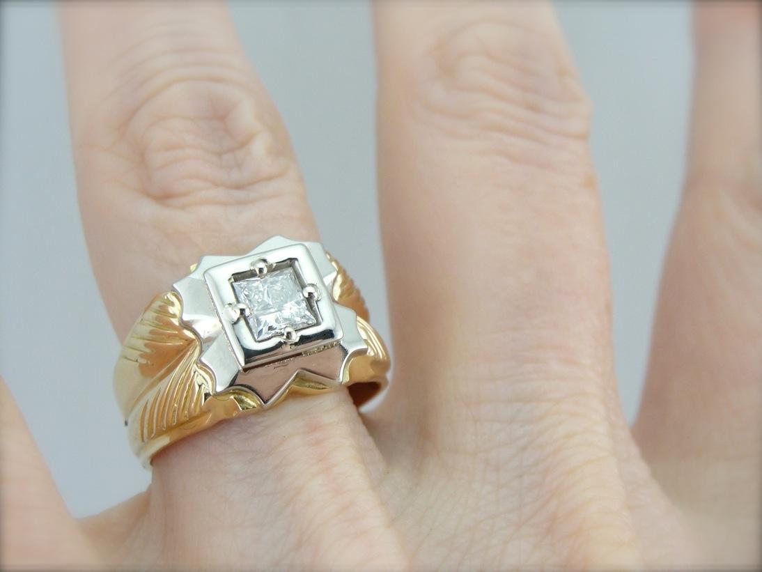 Handsome Retro Era Men's Diamond Ring