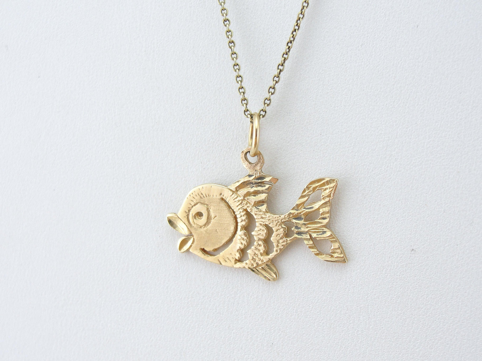 Vintage Clownfish Pendant with Hand Etched Details