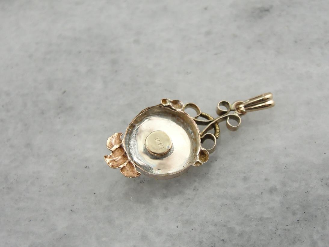Diamond Star, Antique Mix Metal Drop Pendant