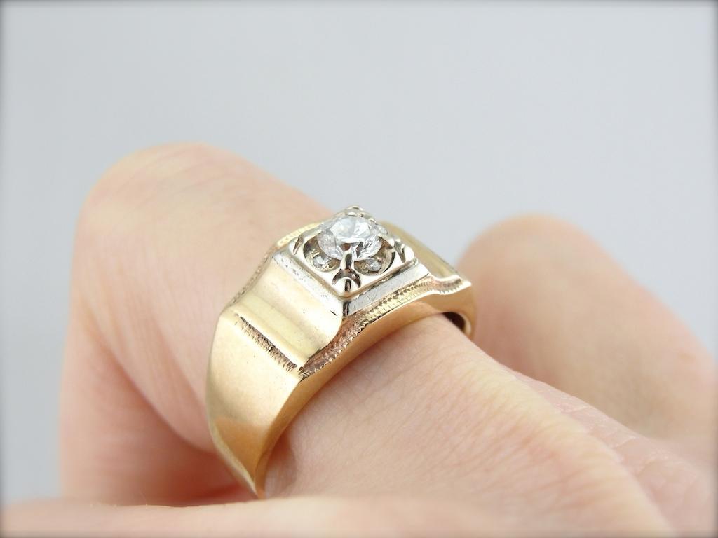 Underset Illusion Set Mens Diamond Ring from Retro Era