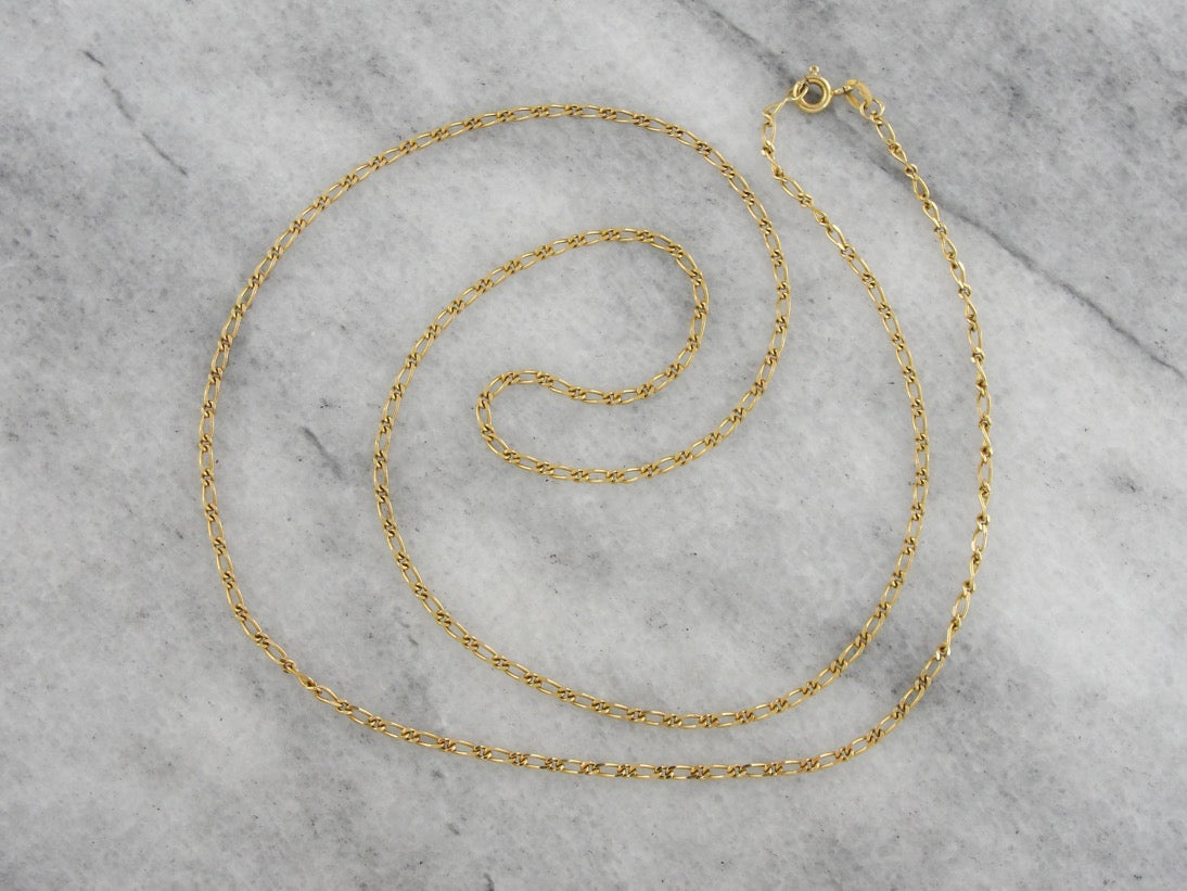 Cadena Fígaro de oro vintage de 18 quilates