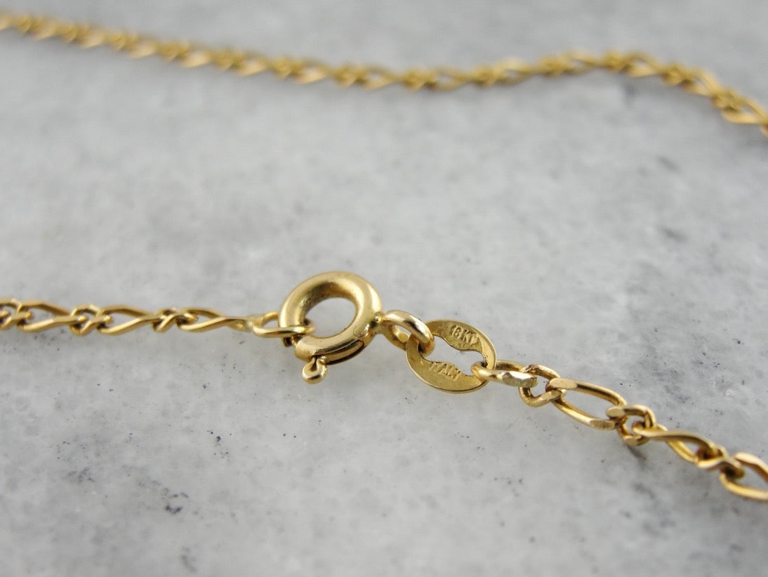 Vintage 18K Gold Figaro Chain