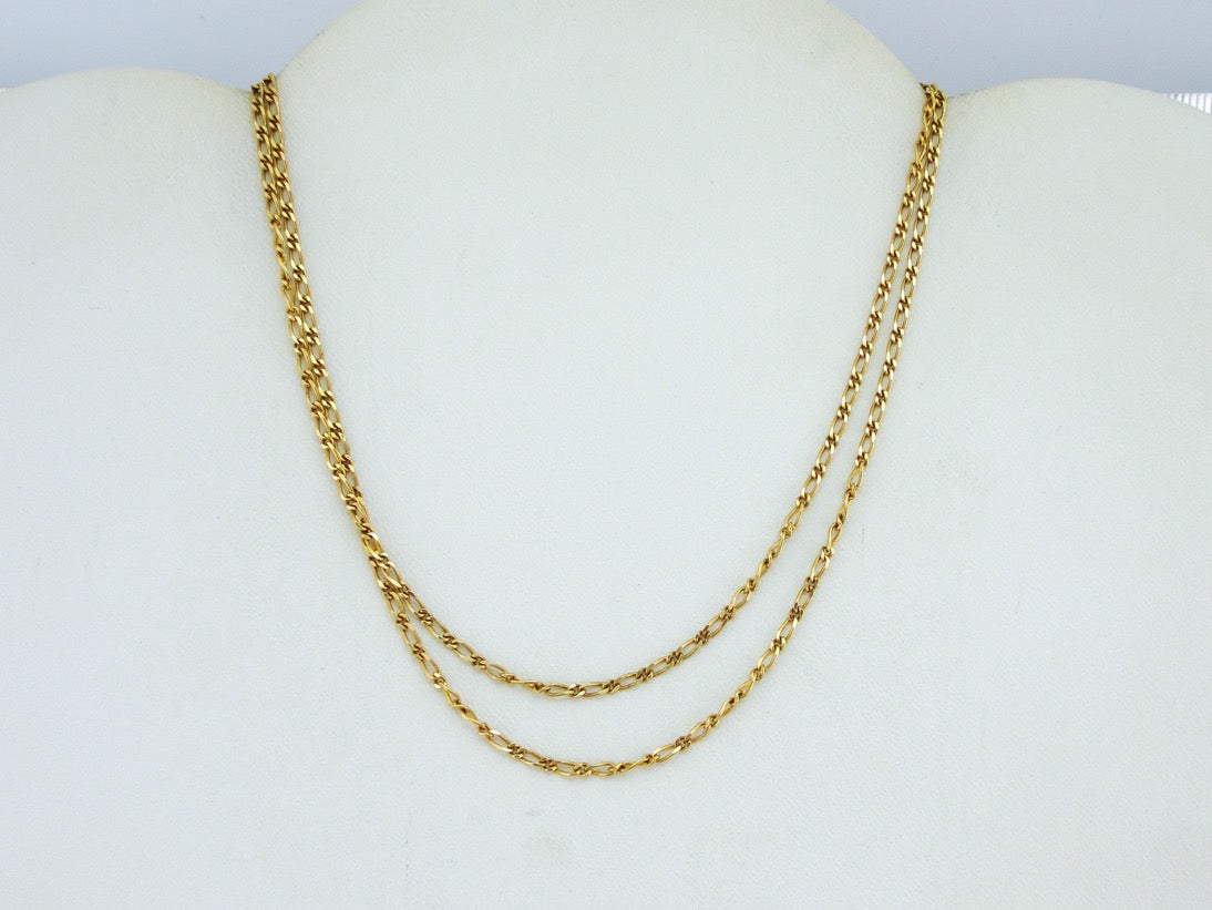 Vintage 18K Gold Figaro Chain