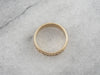Vintage Multi Color Gold Wedding Band with Woven Center