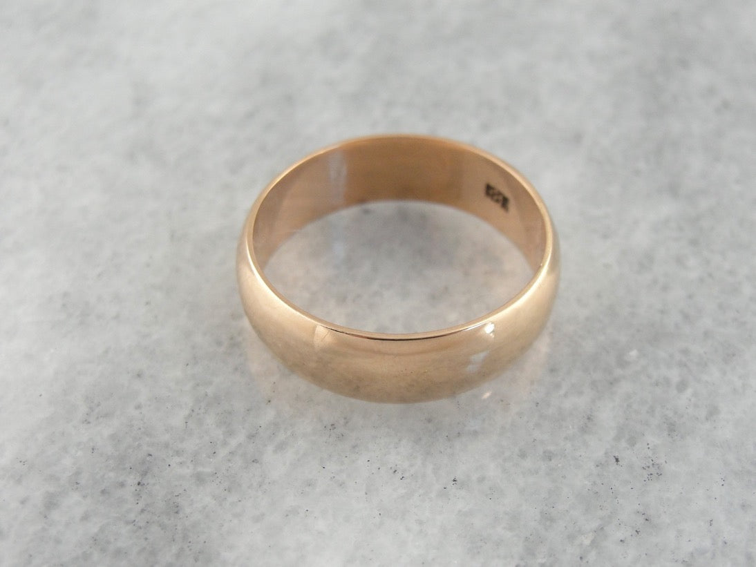 Antique 18 Karat Rose Gold Wedding Band
