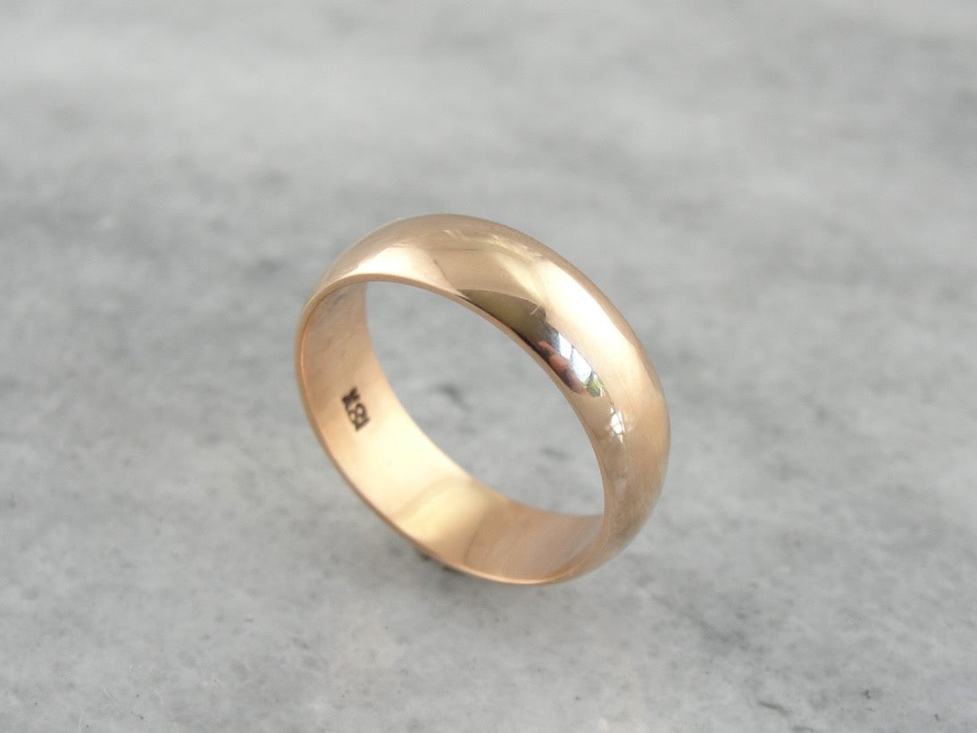 Antique 18 Karat Rose Gold Wedding Band