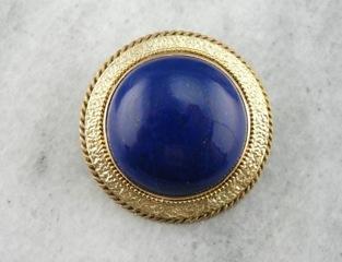 Midnight Blue: Vintage Lapis and Classical Gold Brooch