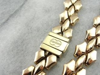 Polished Yellow Gold Snake Link Necklace