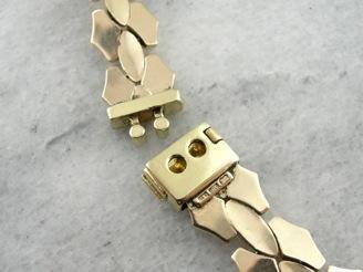 Polished Yellow Gold Snake Link Necklace