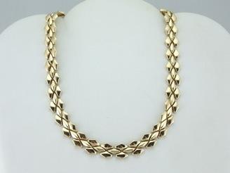 Polished Yellow Gold Snake Link Necklace
